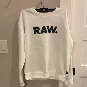 G-Star Off-White Sweatshirt with Bold Black Logo